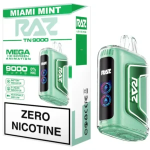 Raz Miami Mint Zero Nicotine - 9000 Puffs