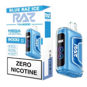 Blue Raz Ice Zero Nicotine - 9000 Puffs