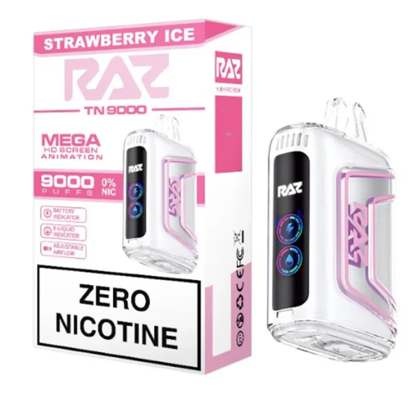 Raz Strawberry Ice Zero Nicotine - 9000 Puffs